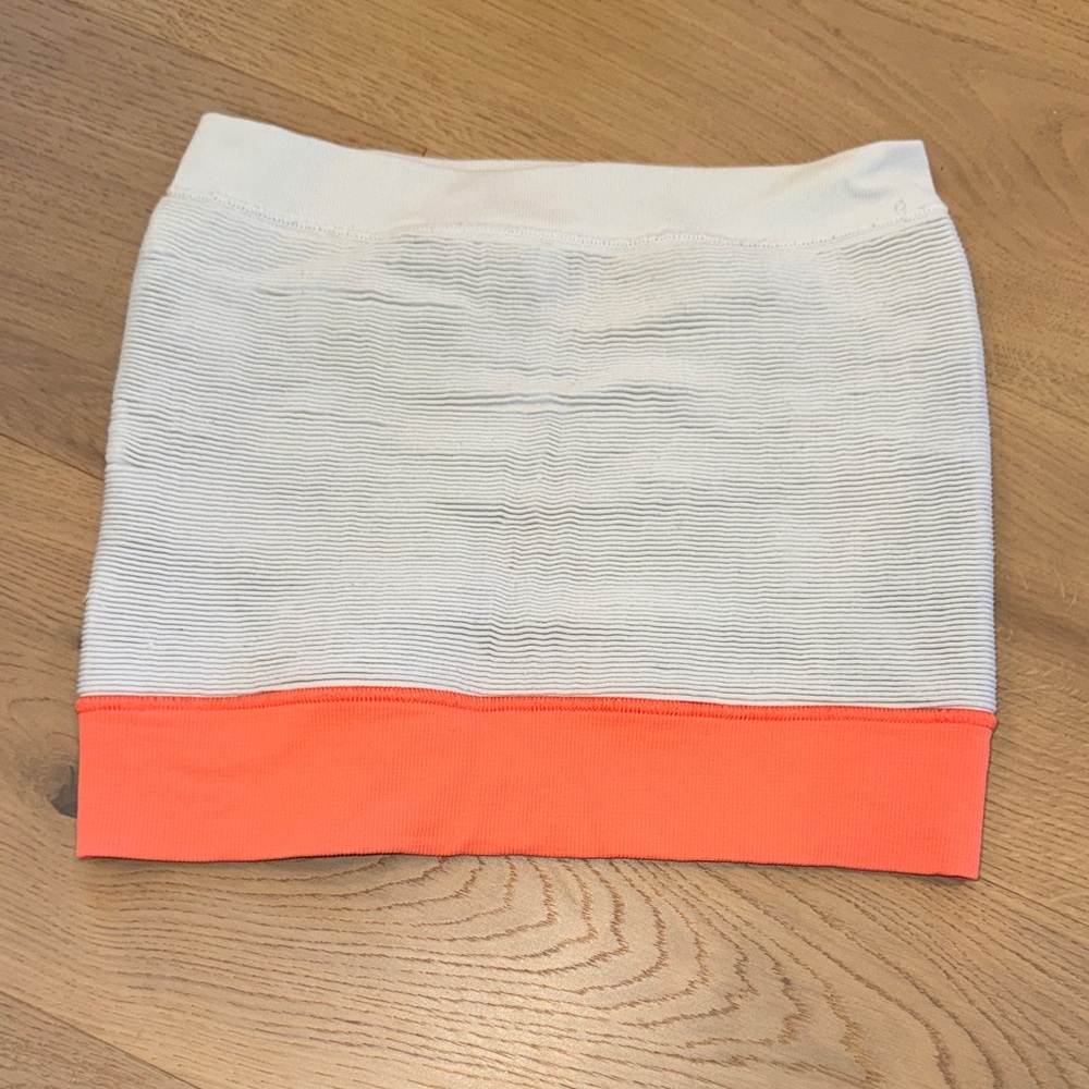 BCBGeneration Cream and Orange Mini Skirt